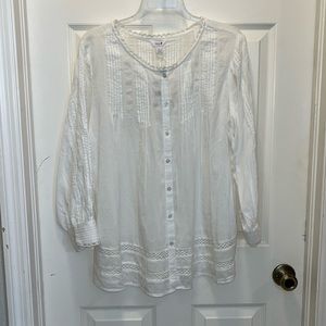 White button up blouse size L